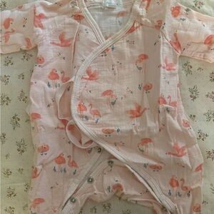Angel Dear Pink Flamingo Baby Romper
